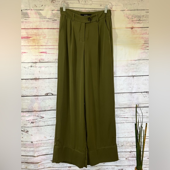 Vero Moda Tall Wide Leg Pants in Green size S(6) - Picture 2 of 10